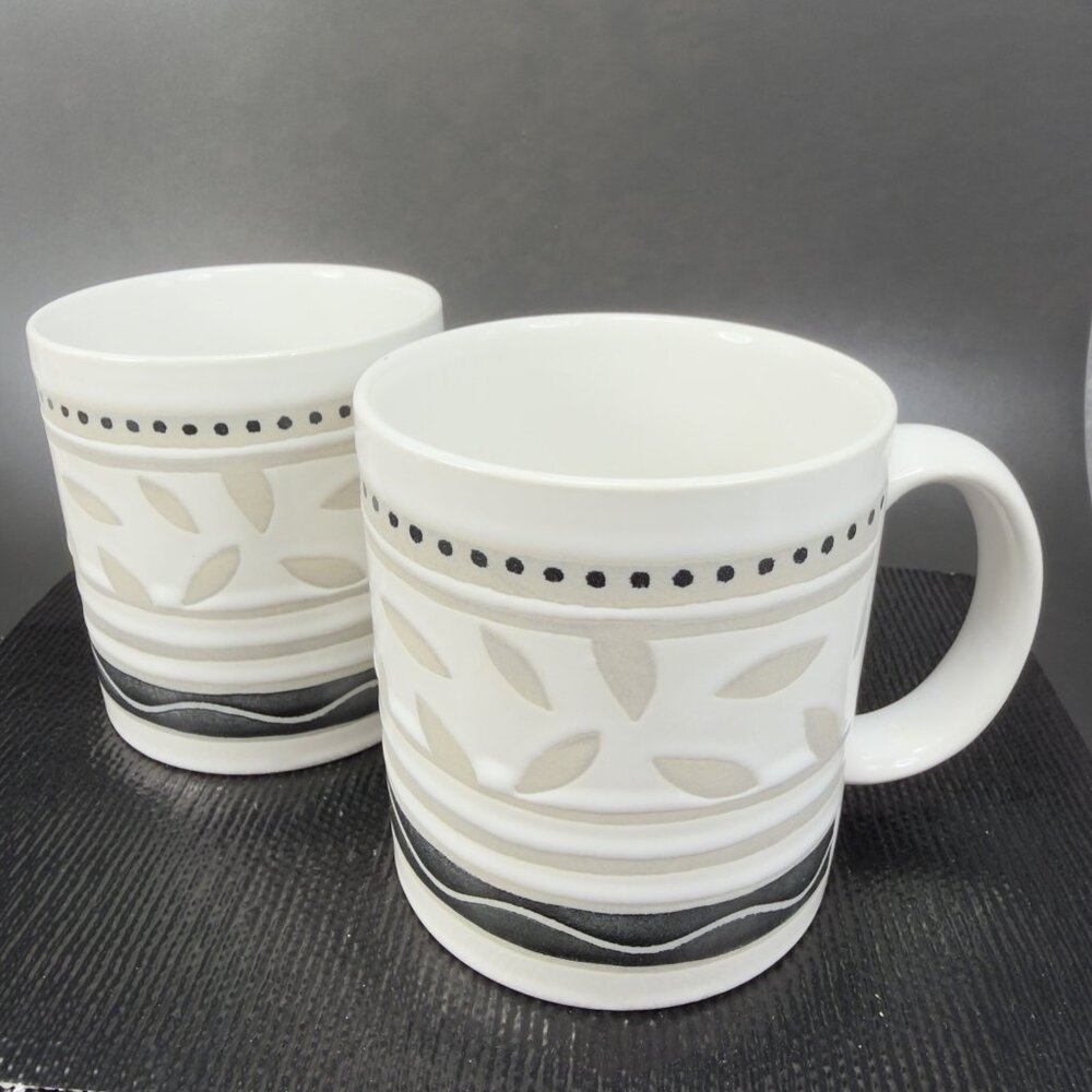 SAKURA‎ SERENADE Port of Call Coffee Mug Cup Set 2 Ceramic Stoneware Mugs Cups